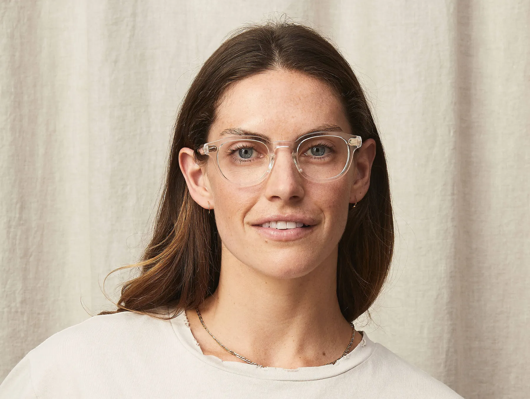 Moscot Lemtosh-TT SE dioptrijske naočare, boja Crystal/Gold, na licu