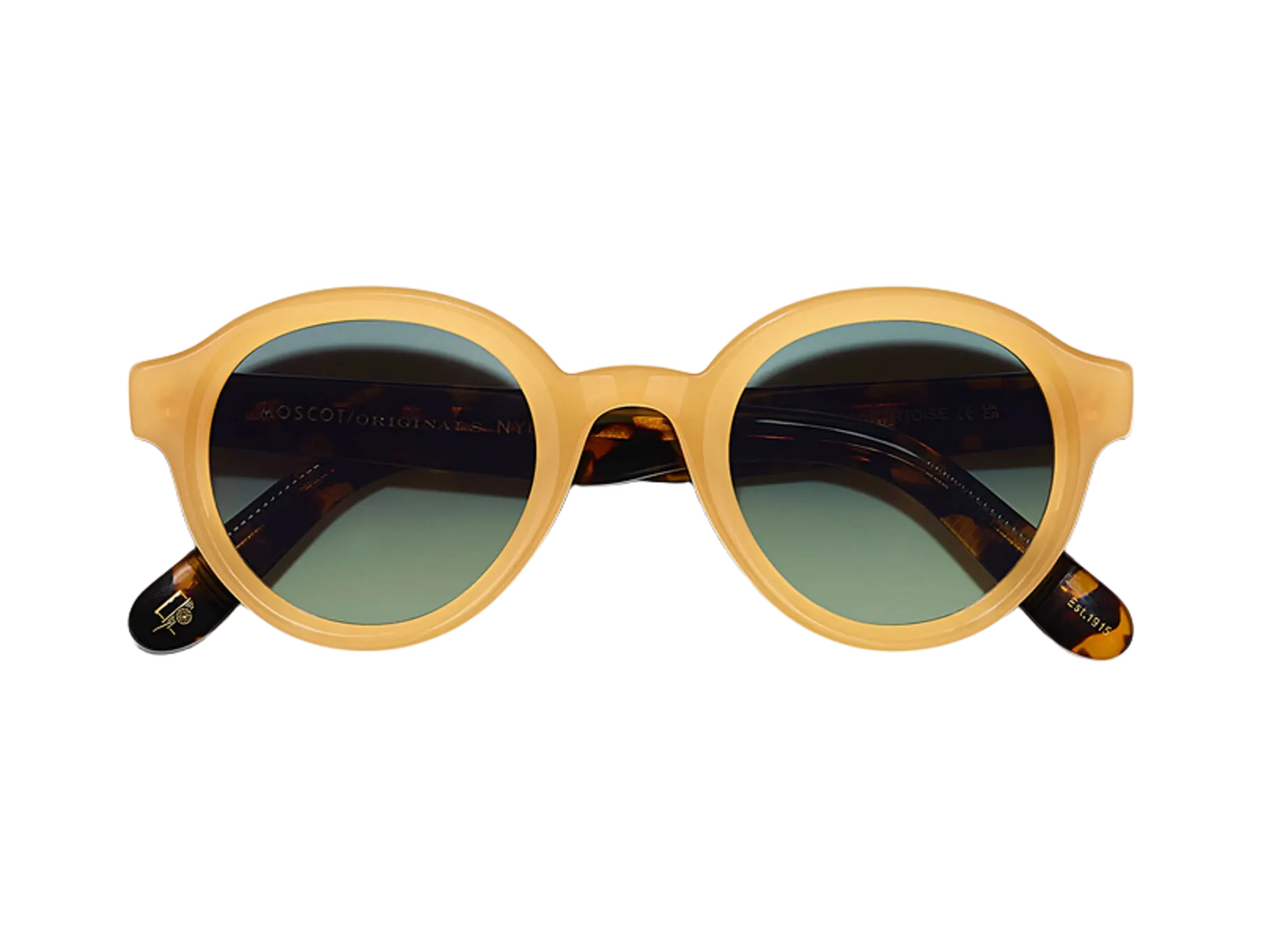 Moscot Greps Sun sunčane naočare, boja Honey/Tortoise, staklo Forest Wood, pogled spreda