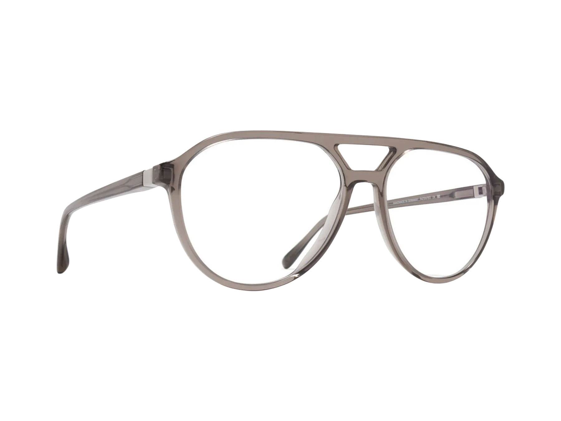Mykita Atine dioptrijske naočare, boja Clear Ash/Pearl, pogled iz ugla