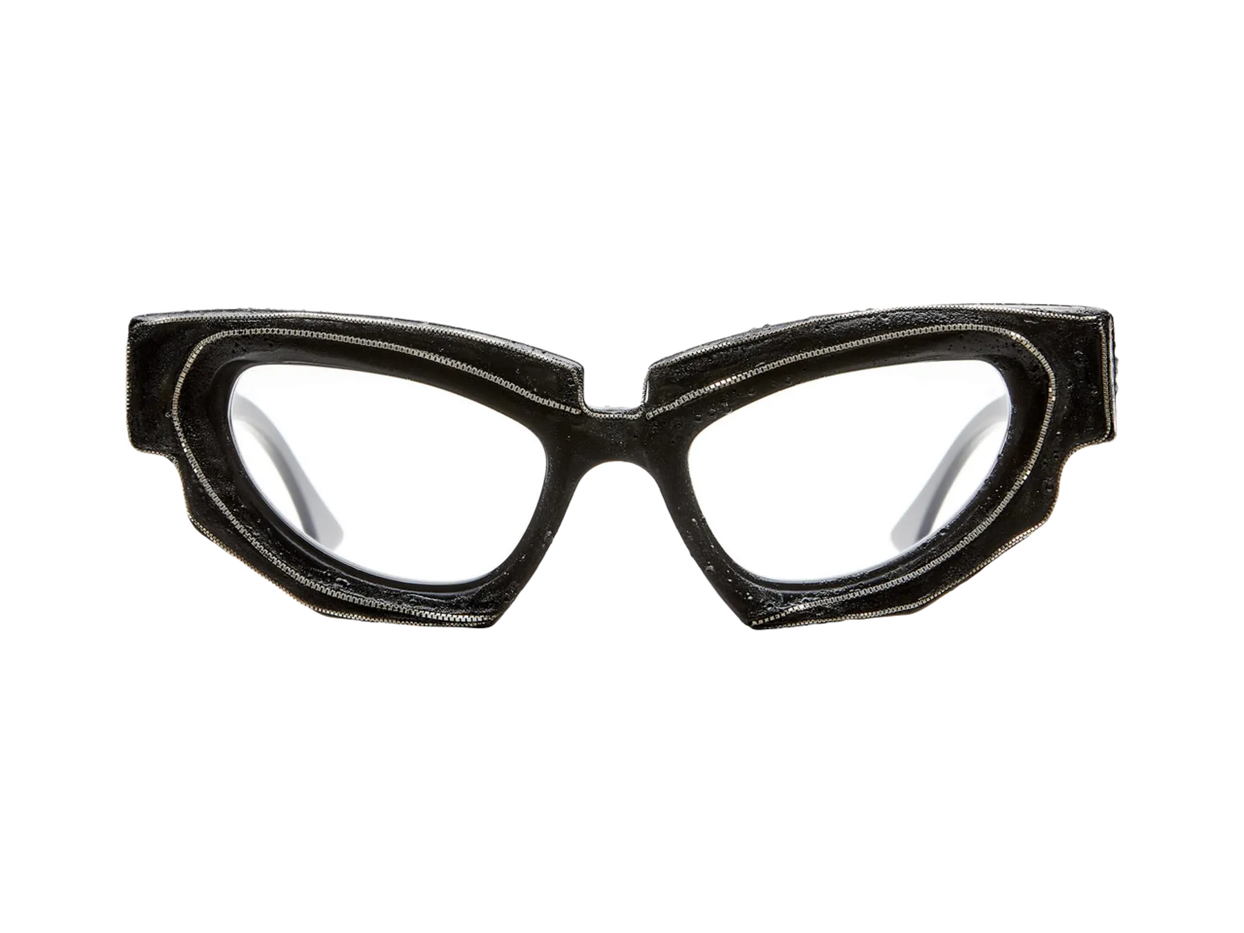 Kuboraum F5 dioptrijske naočare, boja Black Shine, Silver Bordered, acetat, prednja strana