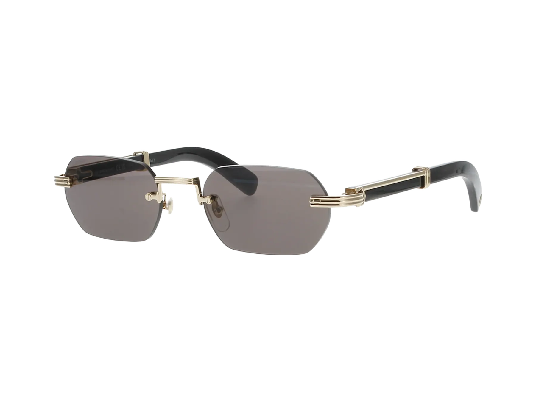 Cartier Première de Cartier CT0362S sunčane naočare, boja Gold/Black Horn, pogled iz ugla