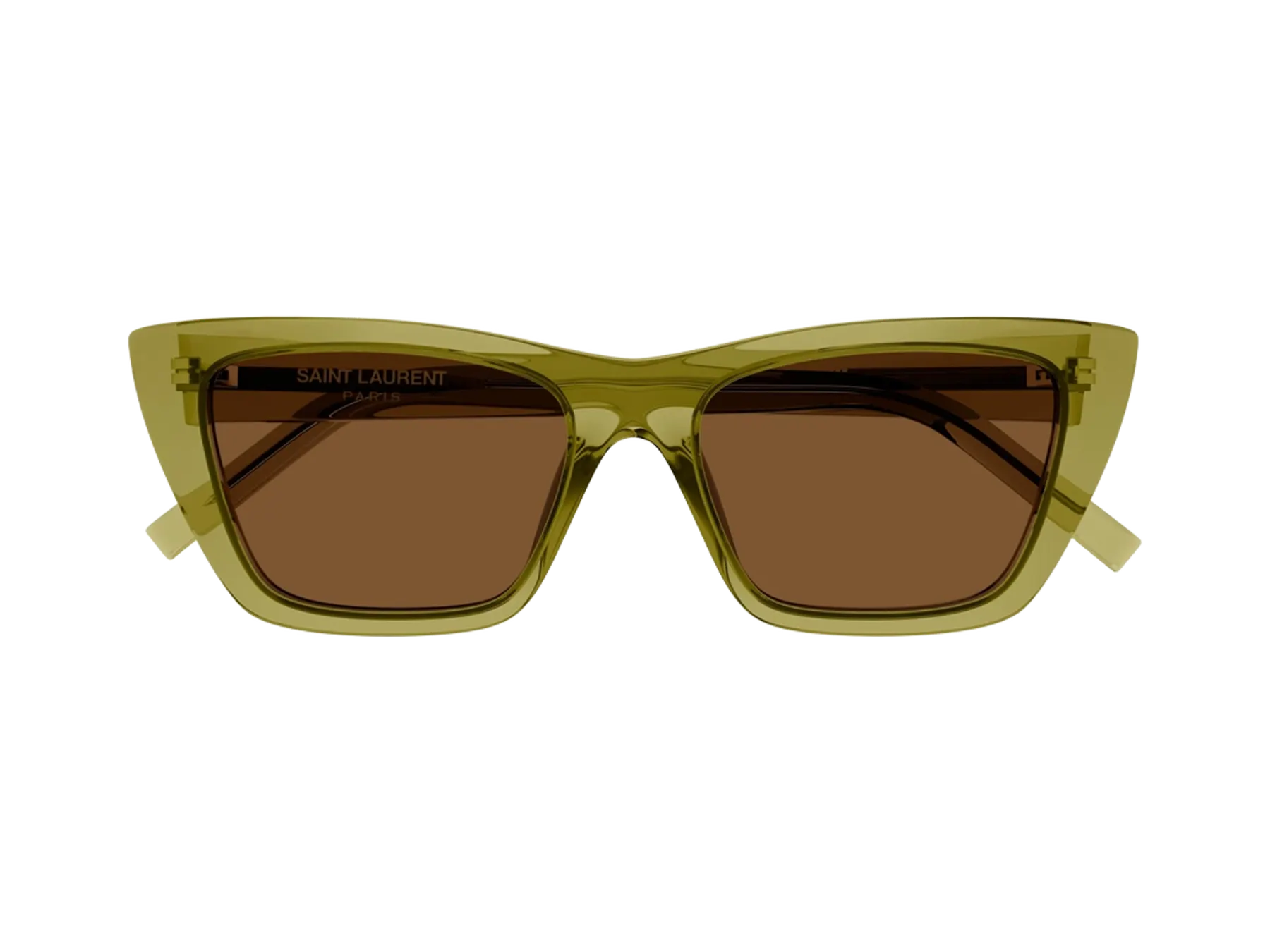 Saint Laurent SL 276 Mica sunčane naočare, boja Shiny Transparent Acid Green, pogled spreda