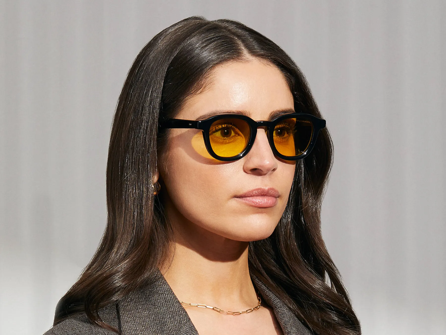 Moscot Dahven Sun sunčane naočare, boja Black, staklo Mellow Yellow, na licu