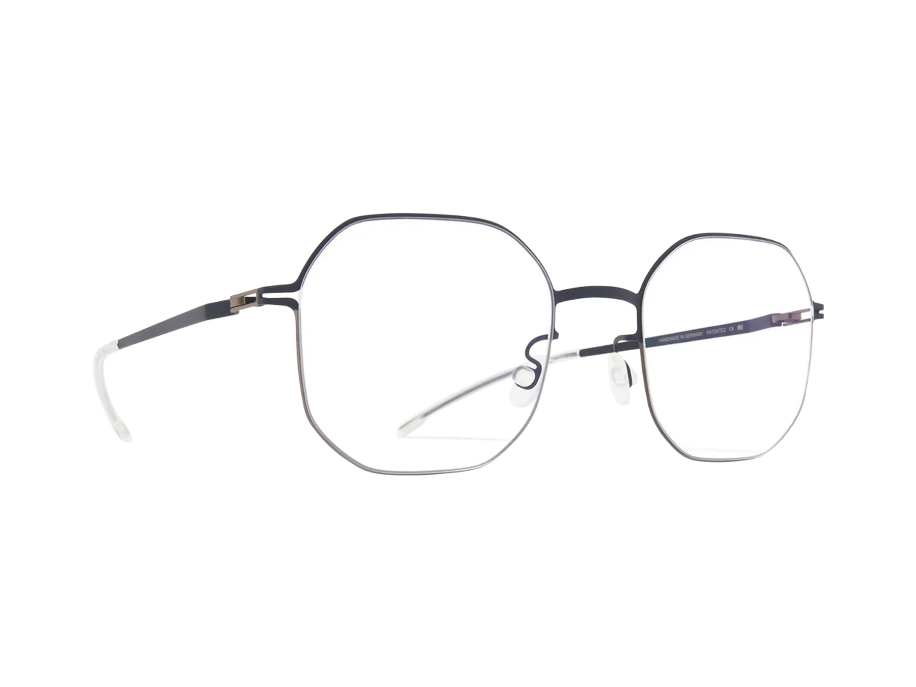 Mykita Cat dioptrijske naočare, boja Shiny Graphite/Indigo, pogled iz ugla