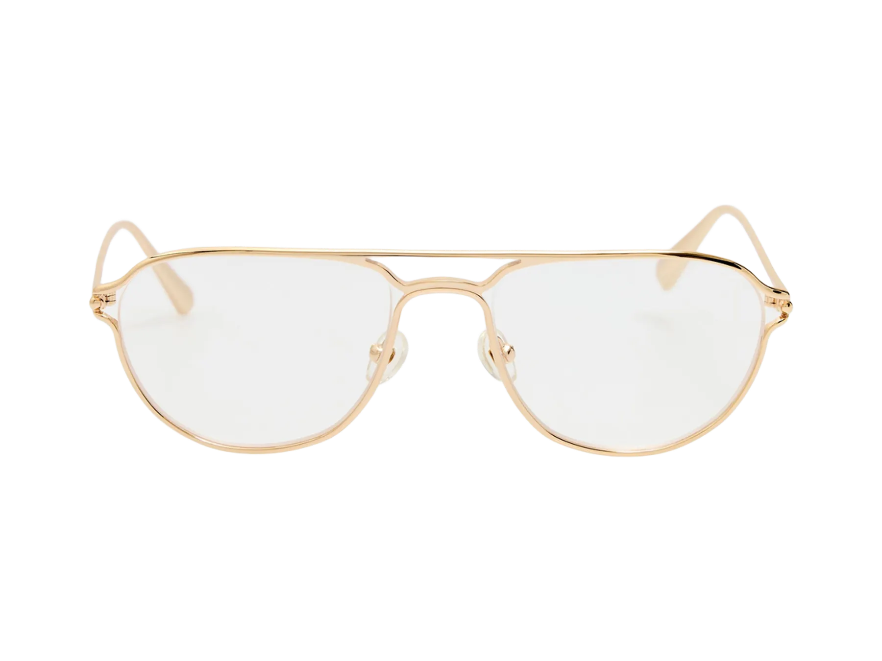 Jacquemus Acapulco optical glasses, colour Light Gold, front view