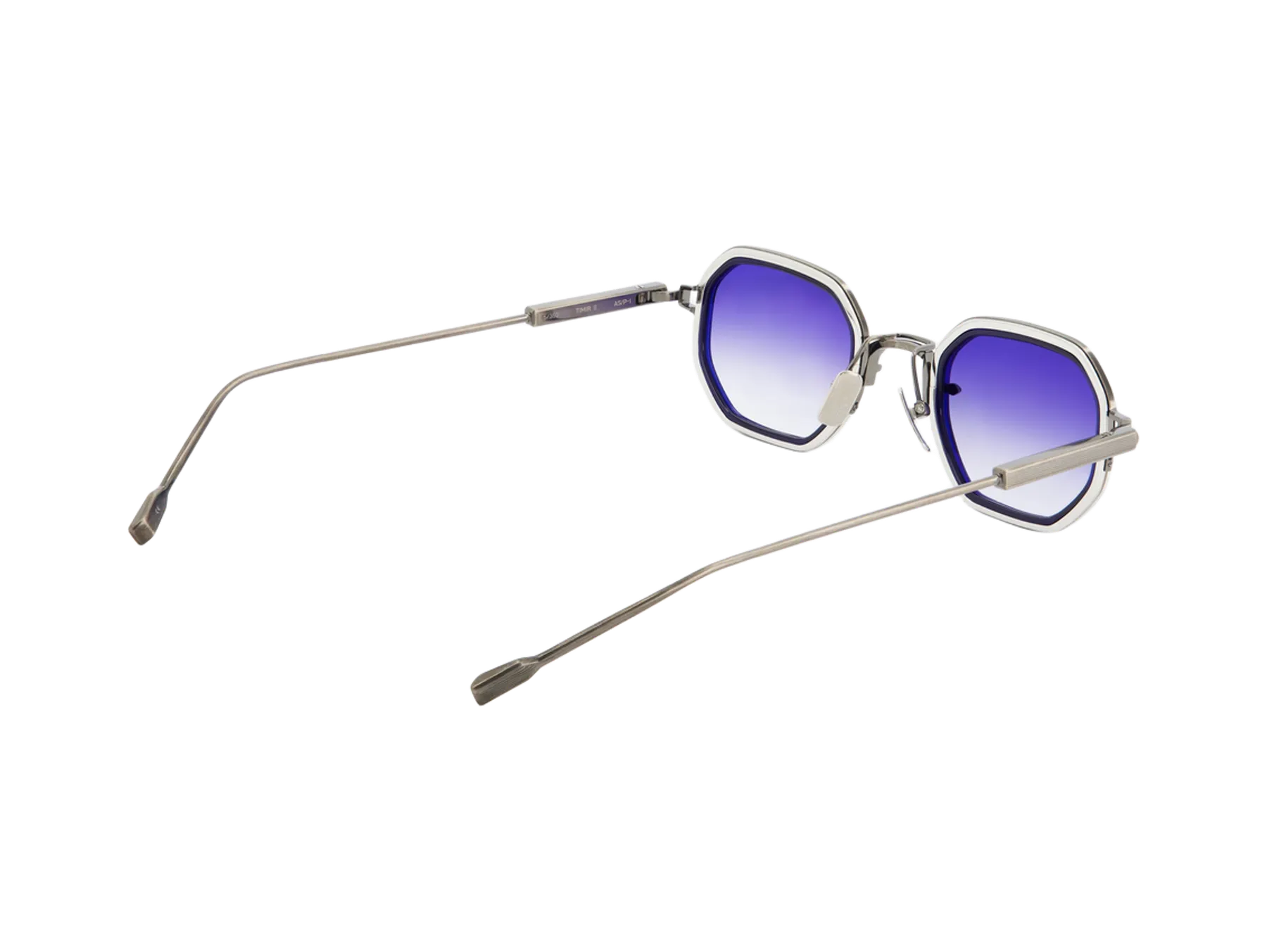 Sato Timir II sunčane naočare, boja Antique Silver / Platinum, titanijum, Purple Gradient staklo, leva drška