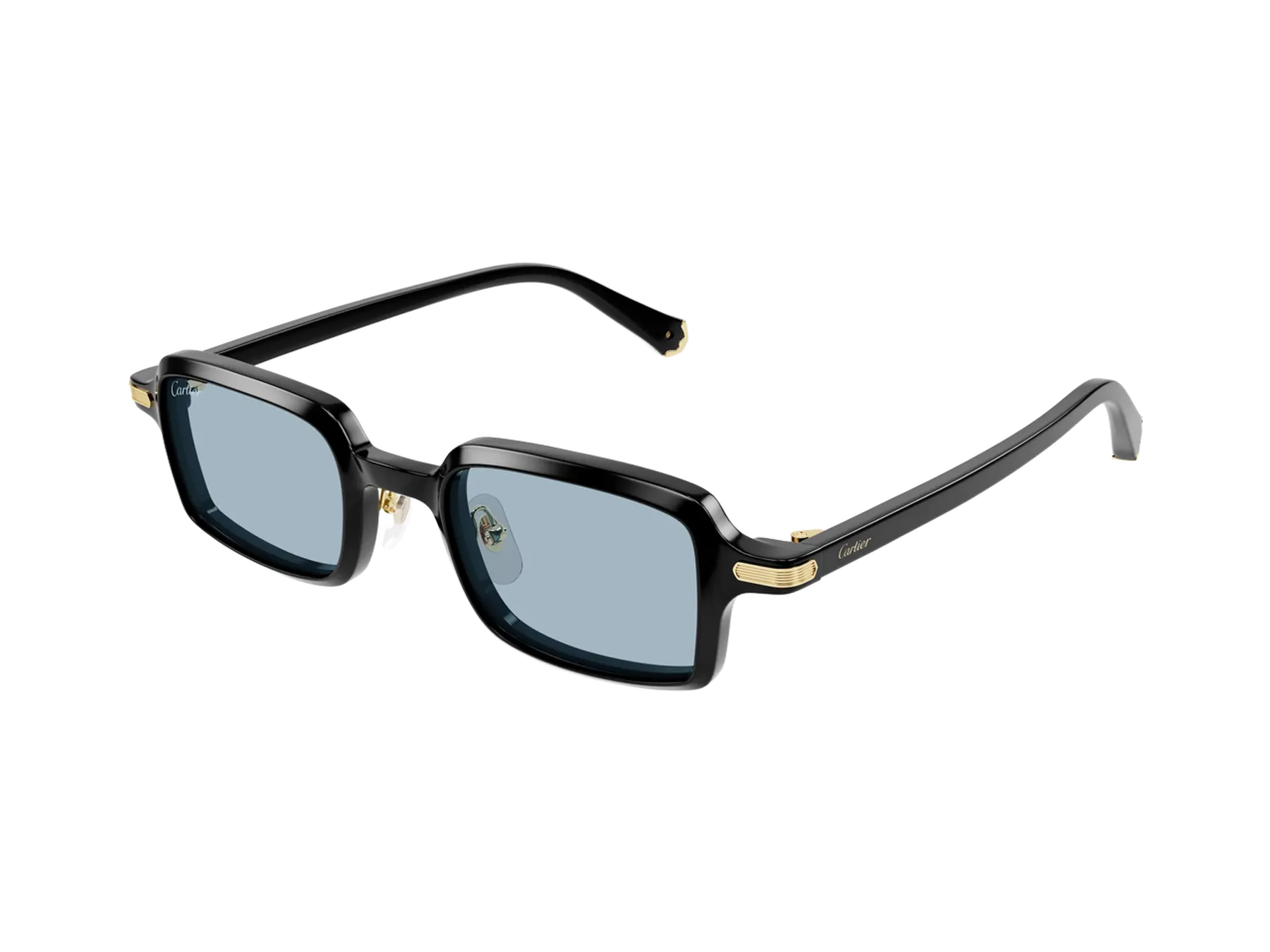 Cartier Première de Cartier CT0539S sunčane naočare, boja Black/Light Blue, pogled iz ugla